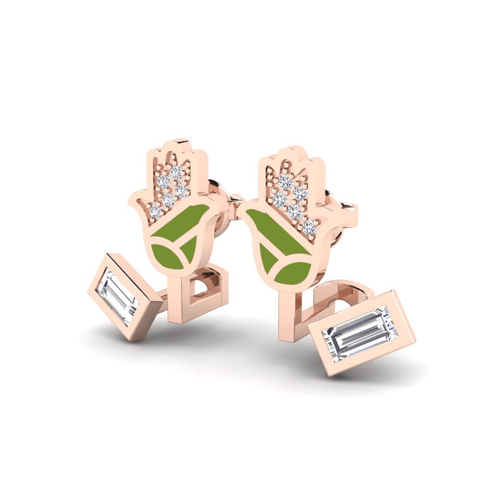 18k Oro Rosa Pendiente de mujer Beskytte