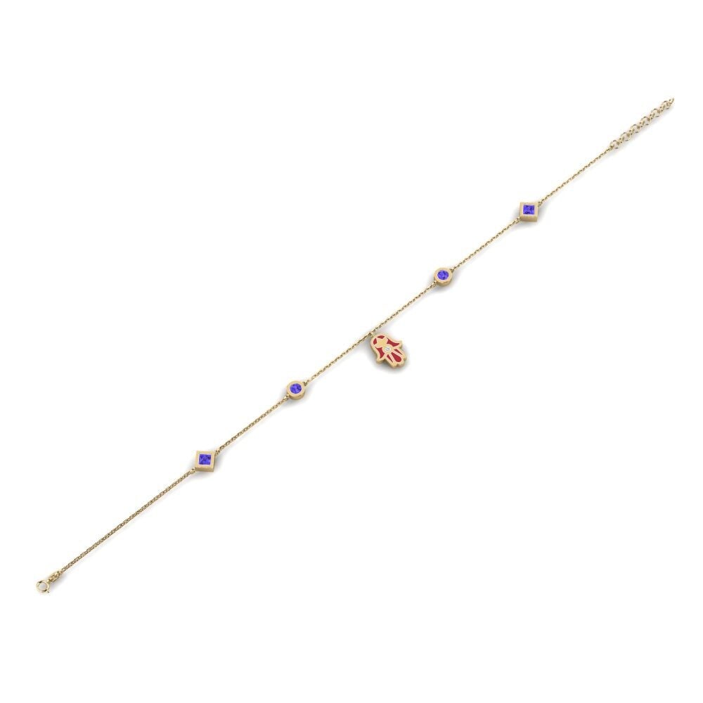 14k Oro Amarillo Tanzanita Pulsera de Mujer Blessi