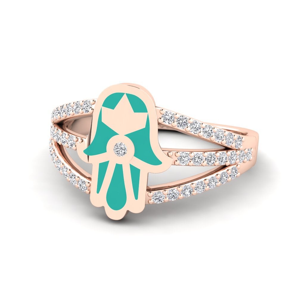 14k Oro Rosa Anillo Boteraa