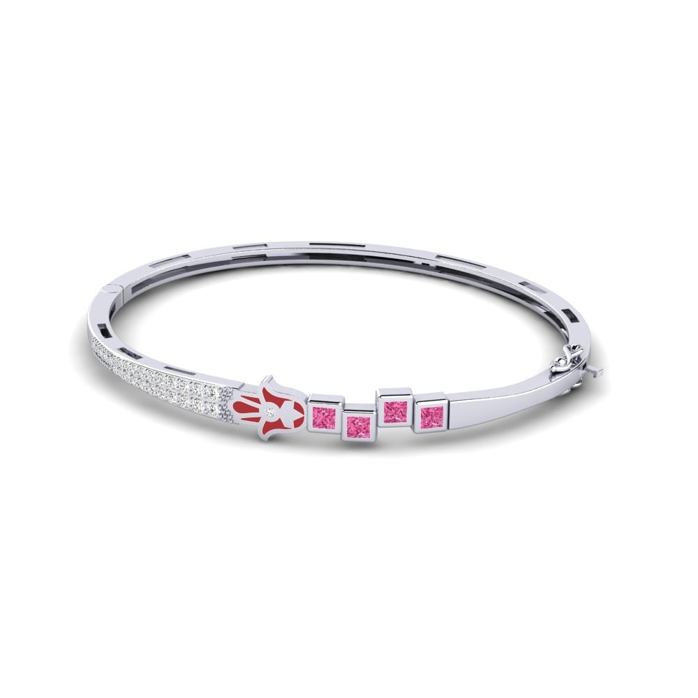 Plata 925 Turmalina rosa Brazalete de mujer Confido