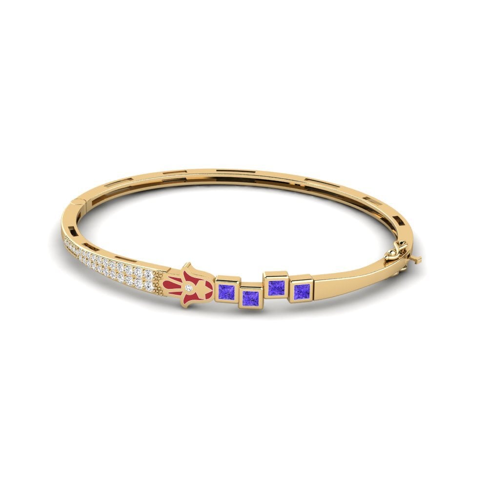 14k Oro Amarillo Tanzanita Brazalete de mujer Confido