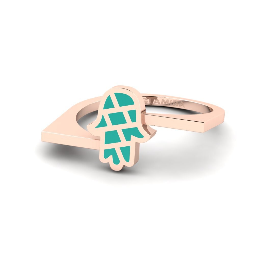 14k Oro Rosa Anillo Custodire