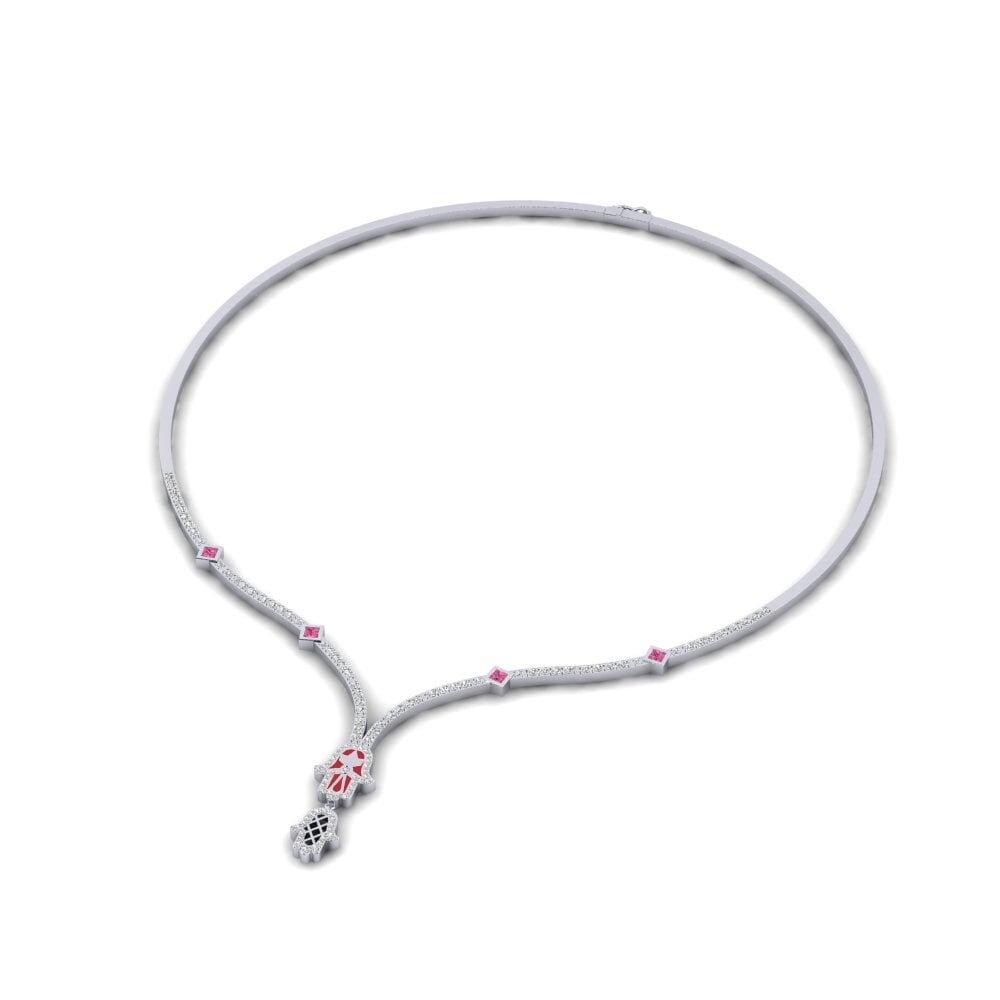 Plata 925 Turmalina rosa Collar Fahatokiana