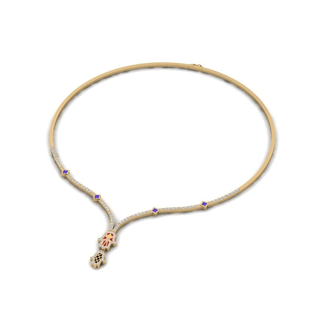 14k Oro Amarillo Tanzanita Collar Fahatokiana