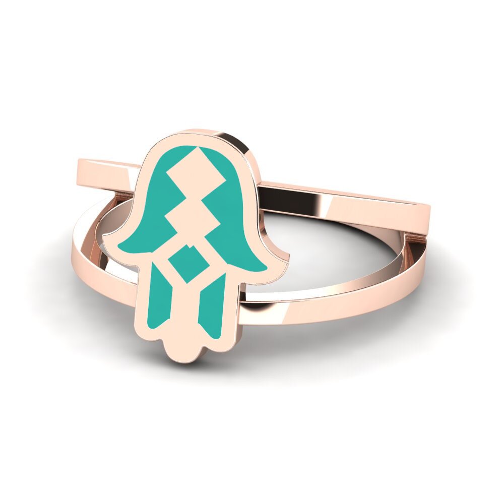 14k Oro Rosa Anillo Gahum