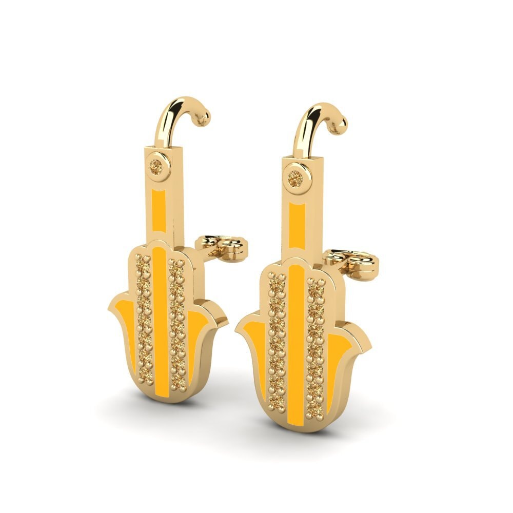 Diamante Marrón Pendiente de mujer Herfst