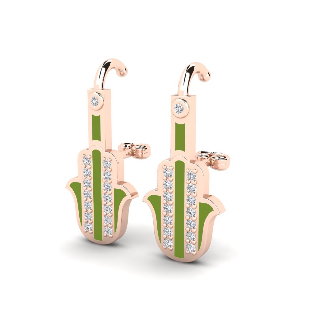 18k Oro Rosa Pendiente de mujer Herfst