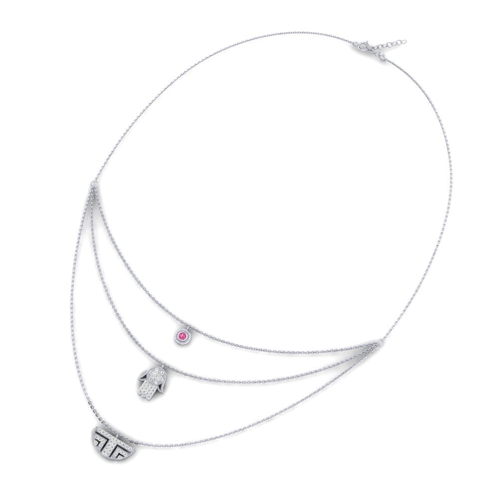 Plata 925 Turmalina rosa Collar de Mujer Jaromir