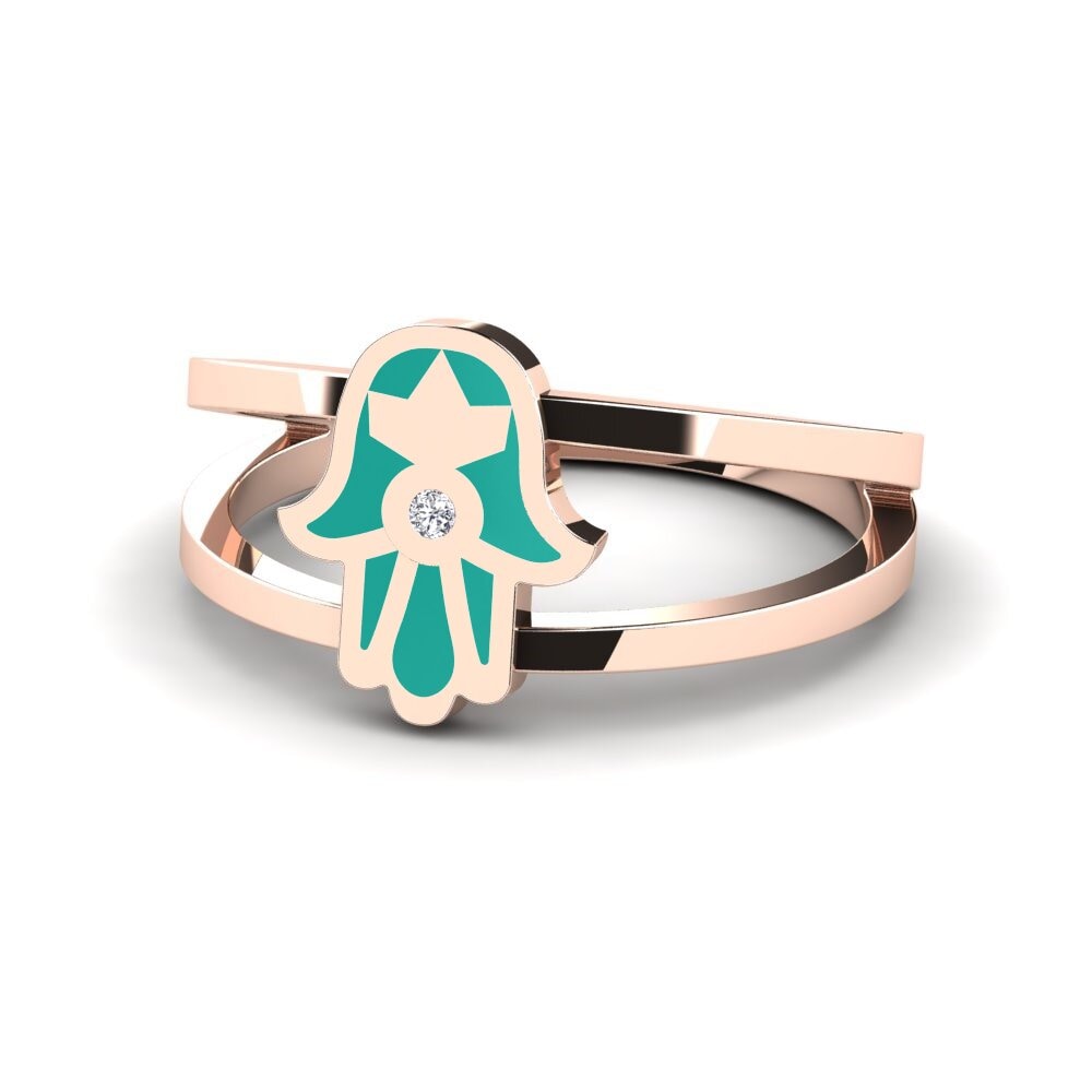 14k Oro Rosa Anillo Jumbaq