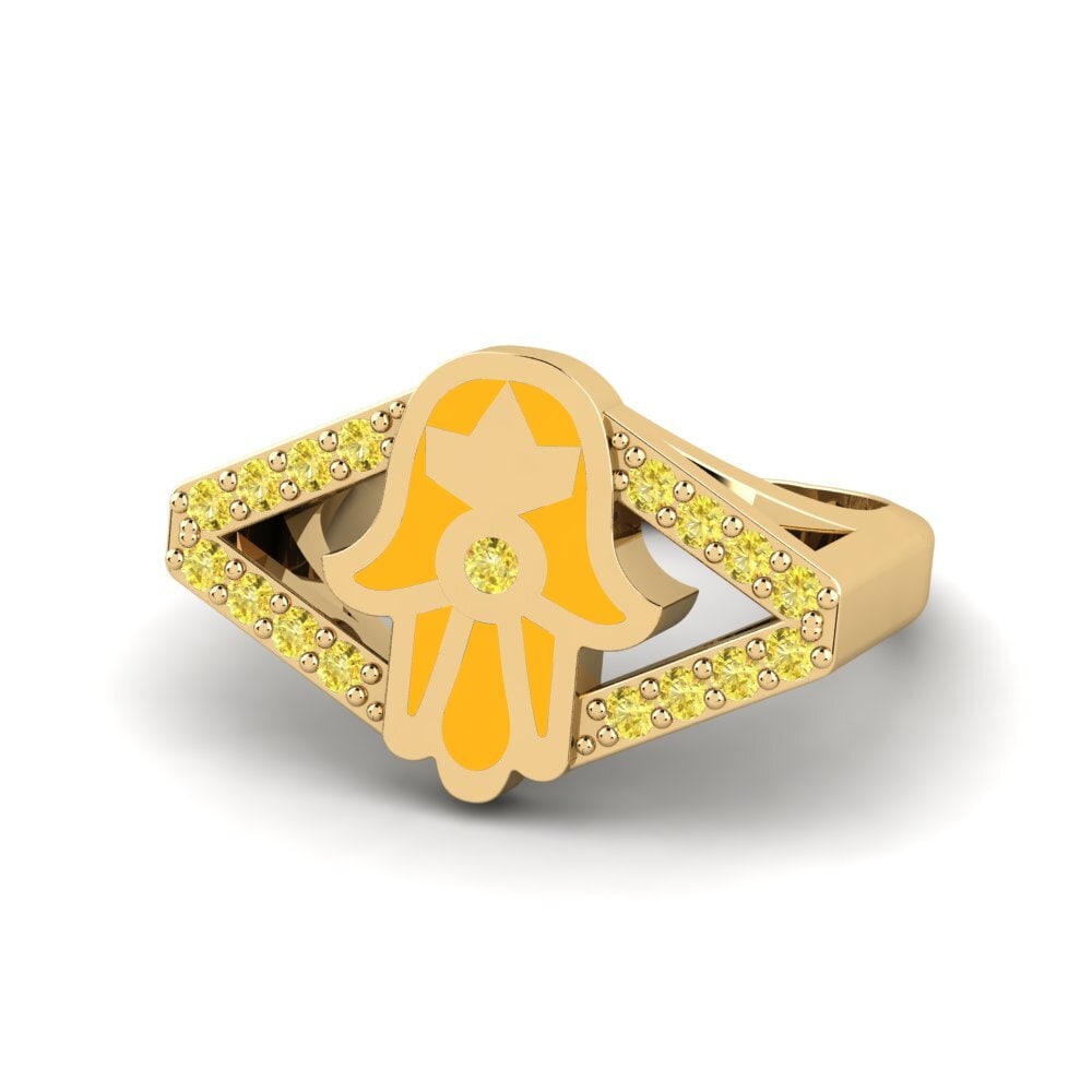Gelber Saphir Pinker Ring Kulinda