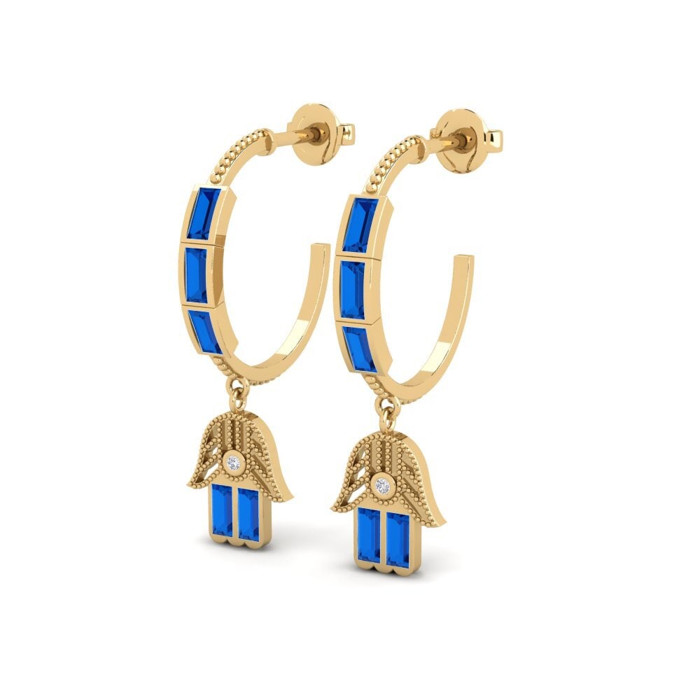 sapphire-zirconia ต่างหู Lunamovas