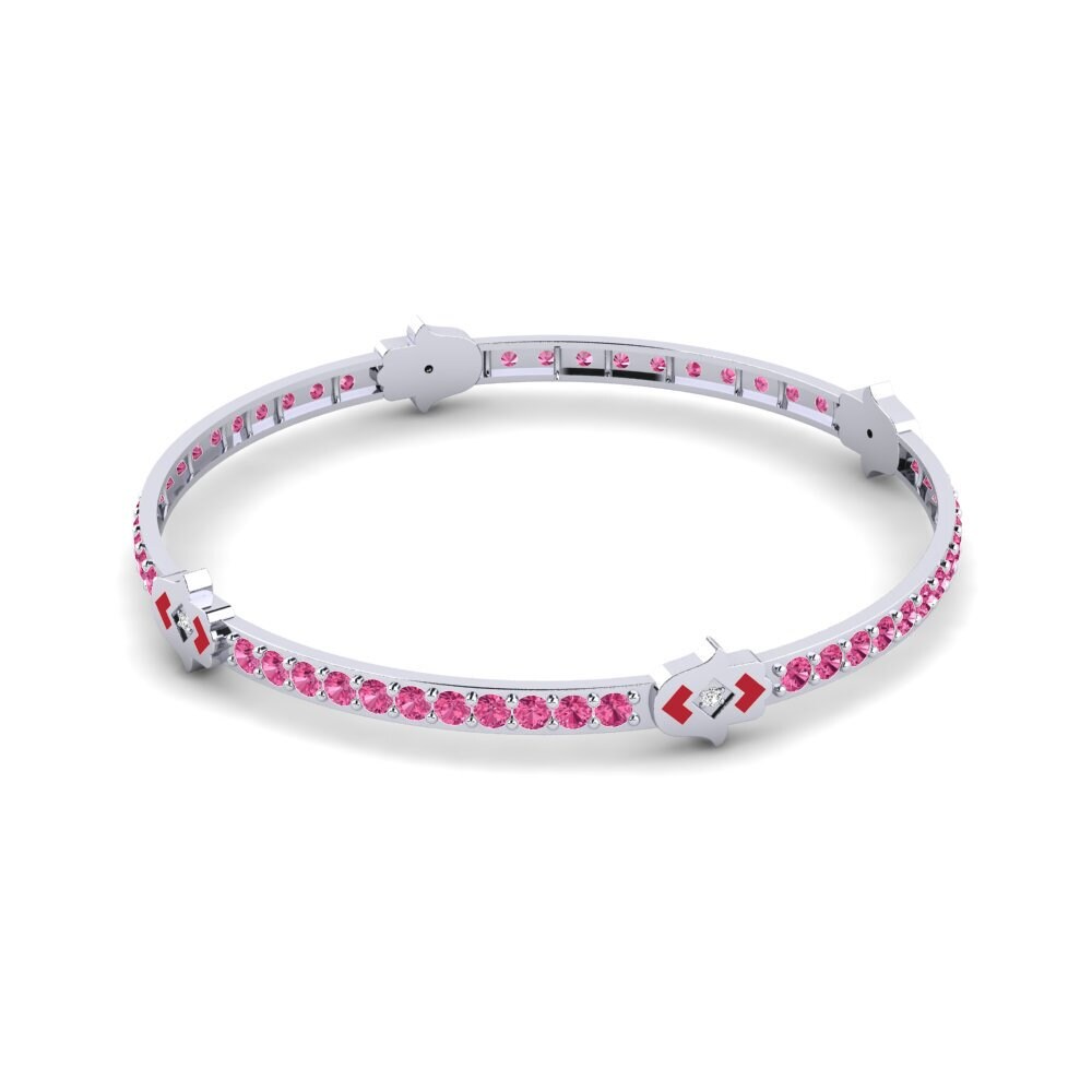 Plata 925 Turmalina rosa Brazalete de mujer Maar