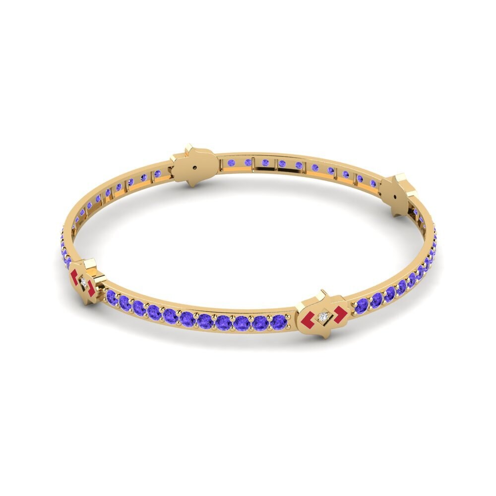 14k Oro Amarillo Tanzanita Brazalete de mujer Maar