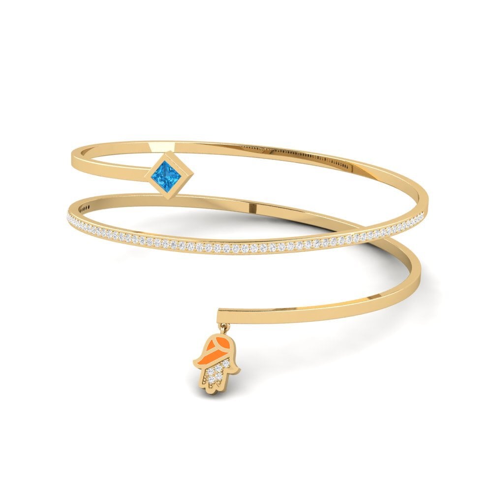 Armschmuck Manschetten Blauer Topas