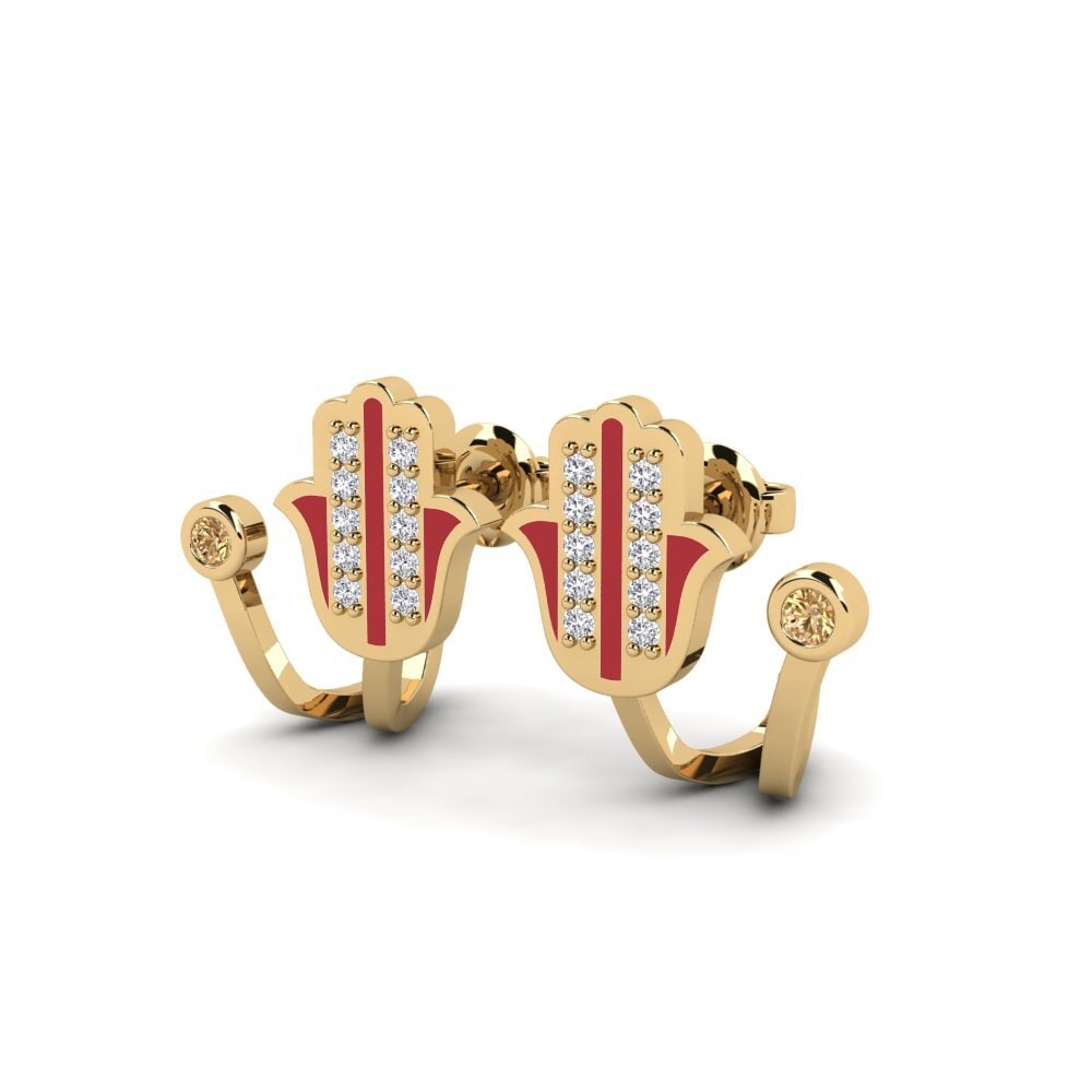 Brown Diamond Women's Earring Moe