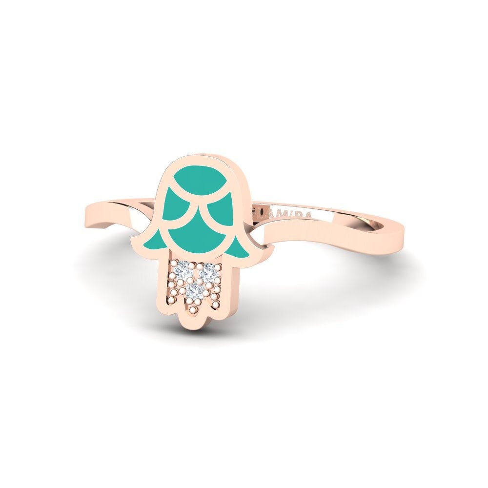 14k Oro Rosa Anillo Mtsveli