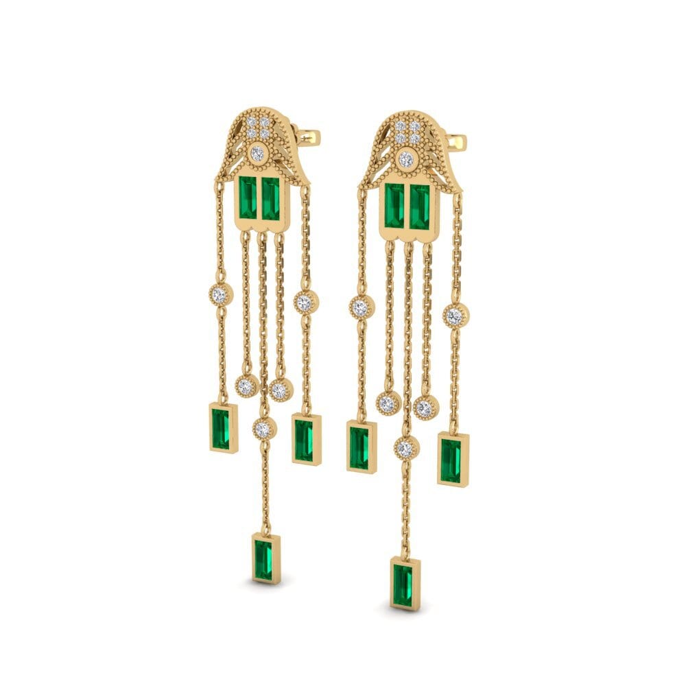 Zircone Vert Boucle d'oreille femme Murashki