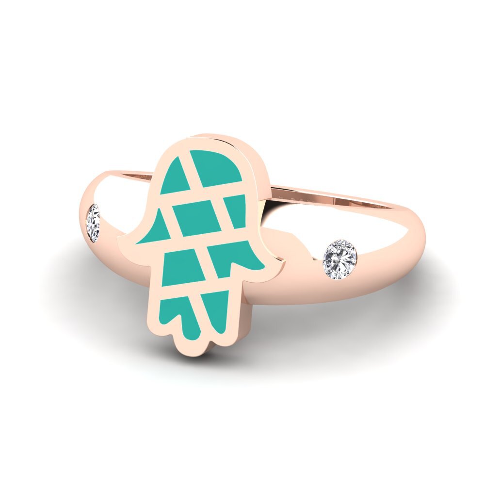 14k Oro Rosa Anillo meñique Ngajaga
