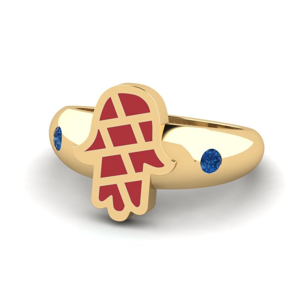 Dunkelblauer Zirkonia Pinker Ring Ngajaga