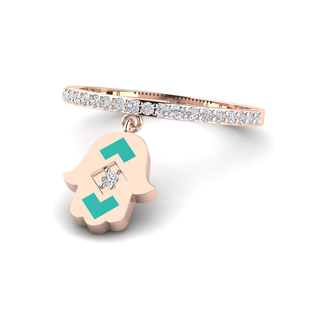 14k Oro Rosa Anillo Perzik