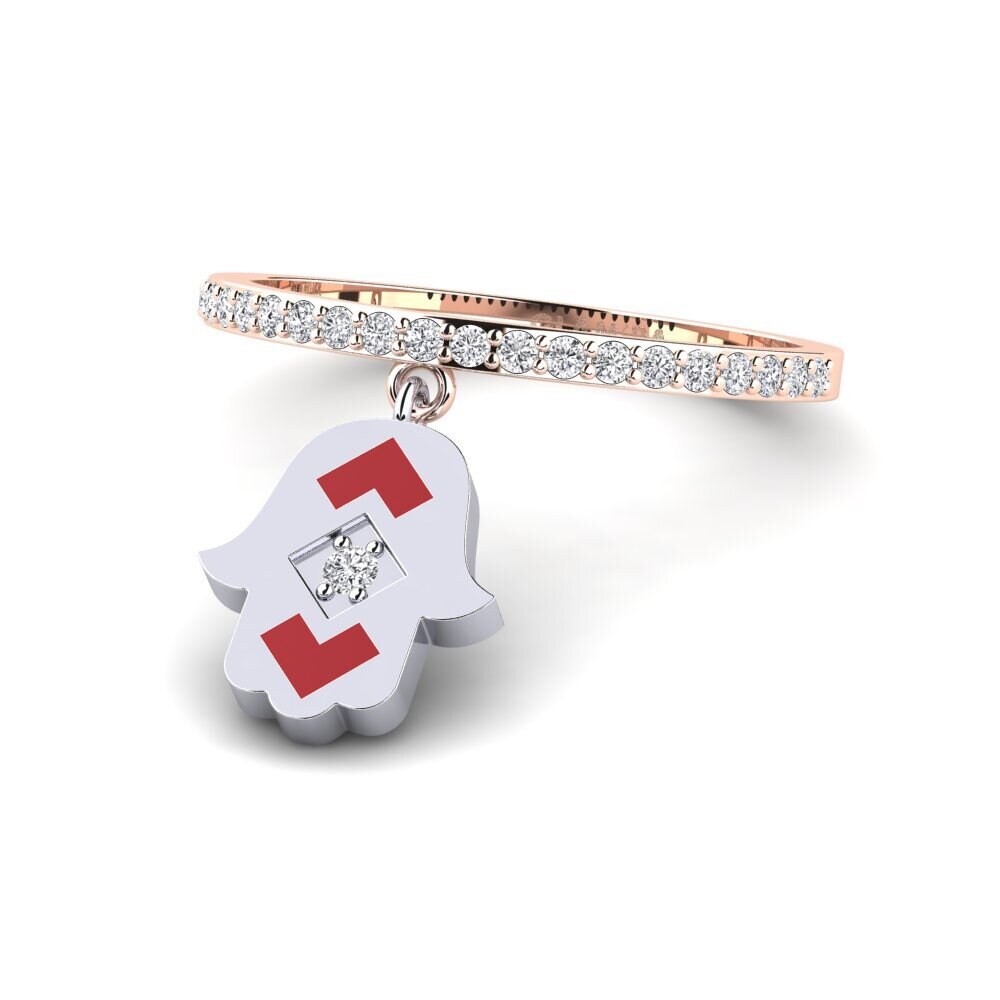 750 Rot & Weißgold Ring Perzik