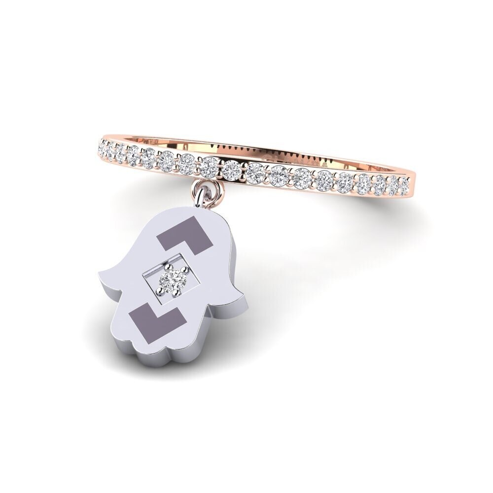 375 Rot & Weißgold Ring Perzik