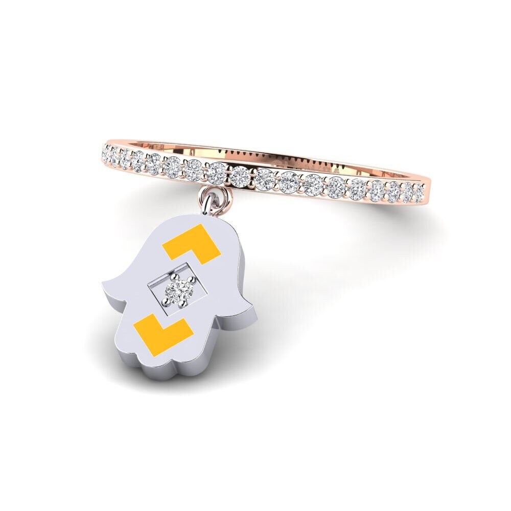 375 Rot & Weißgold Ring Perzik