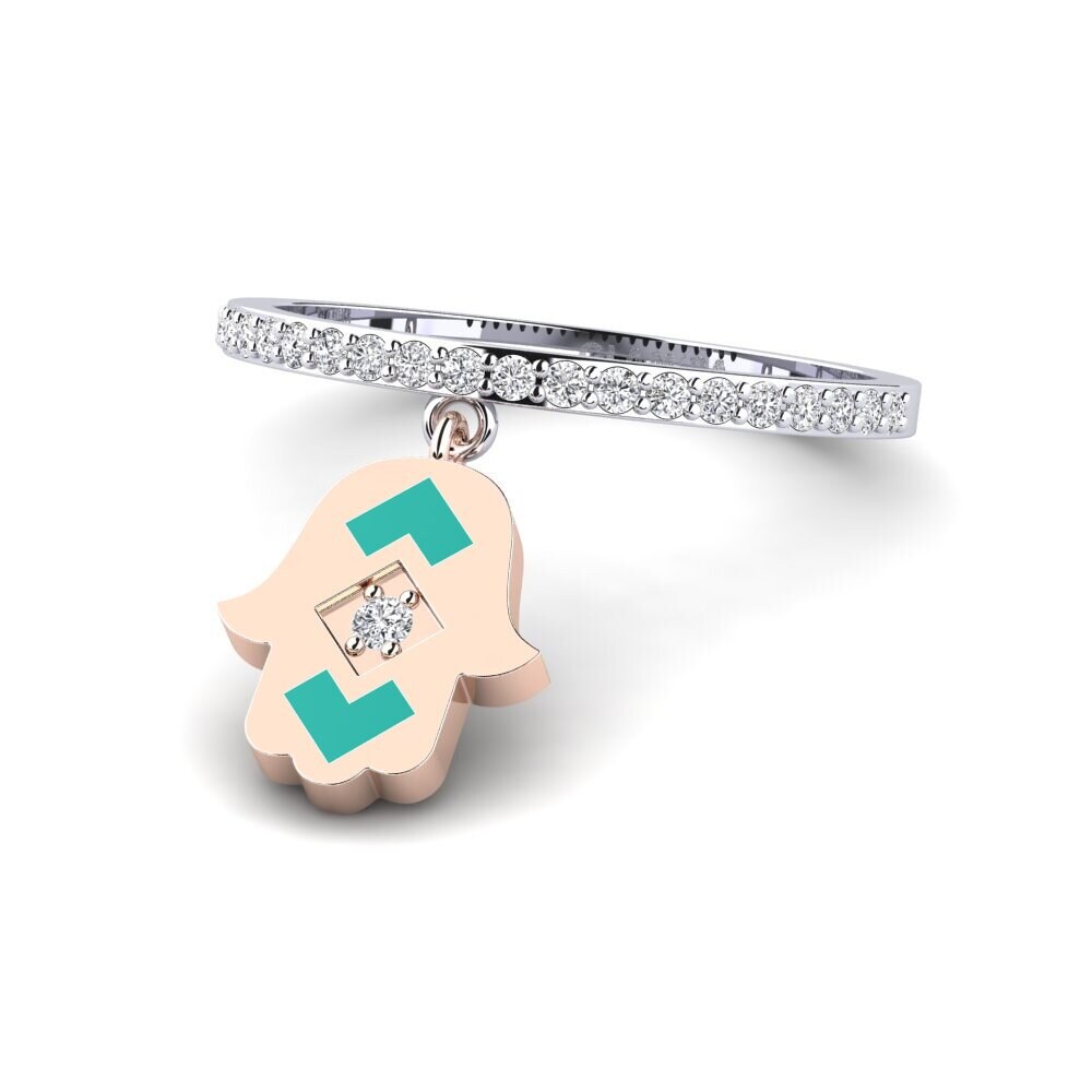 585 Weiß & Rotgold Ring Perzik
