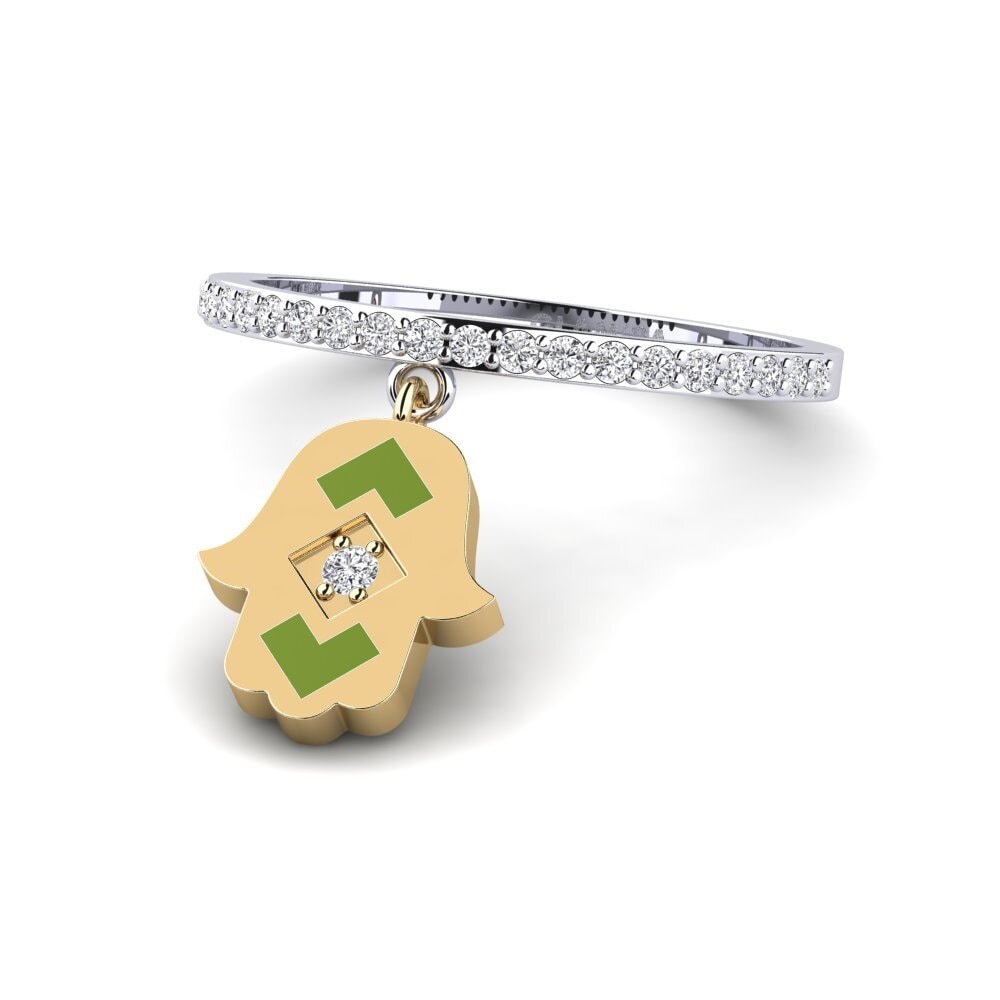 375 Weiß & Gelbgold Ring Perzik