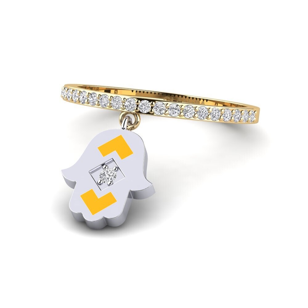750 Gelb & Weißgold Ring Perzik