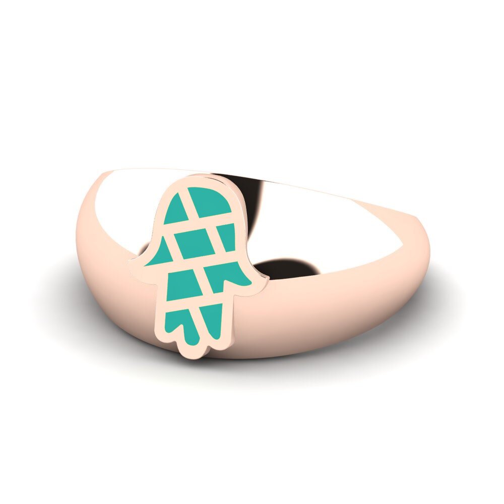 14k Oro Rosa Anillo Proteger
