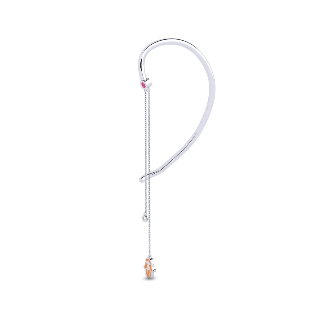 Plata 925 Turmalina rosa Pendiente de mujer Rahasya