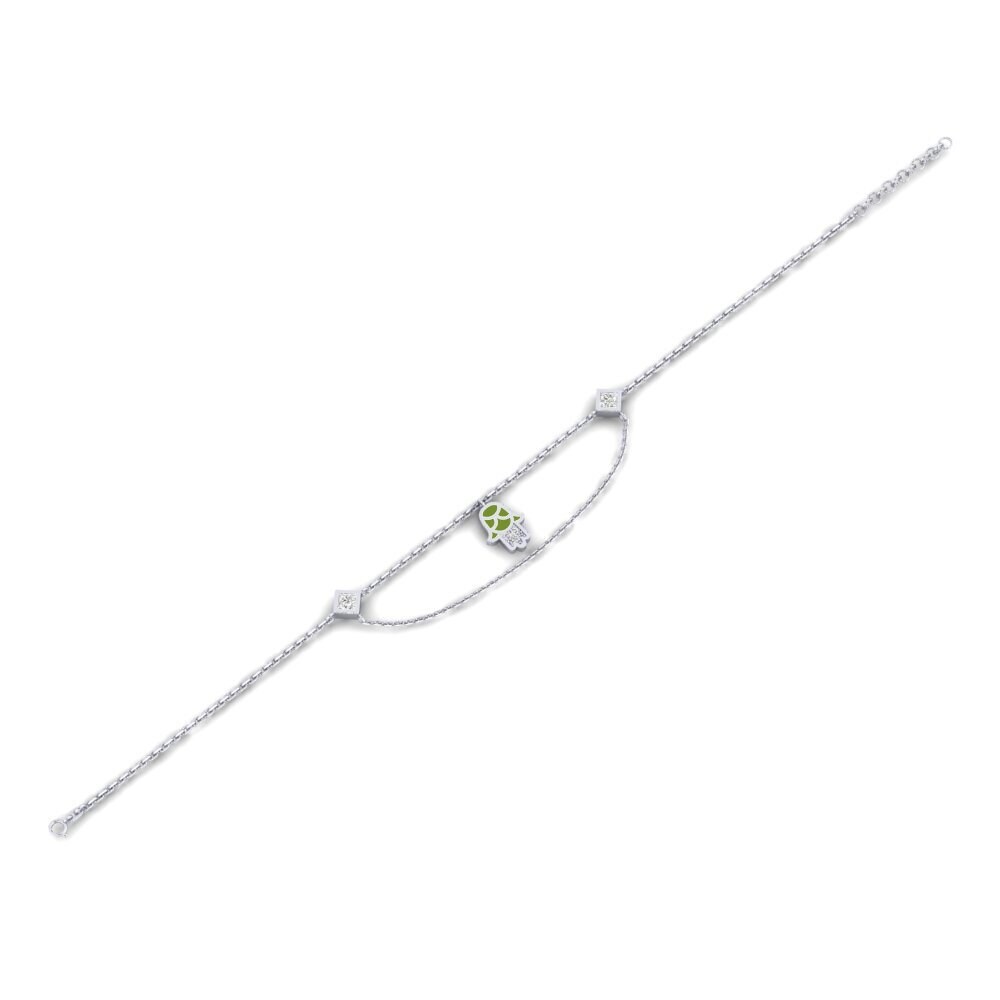 14k Oro Blanco Pulsera de Mujer Raksana