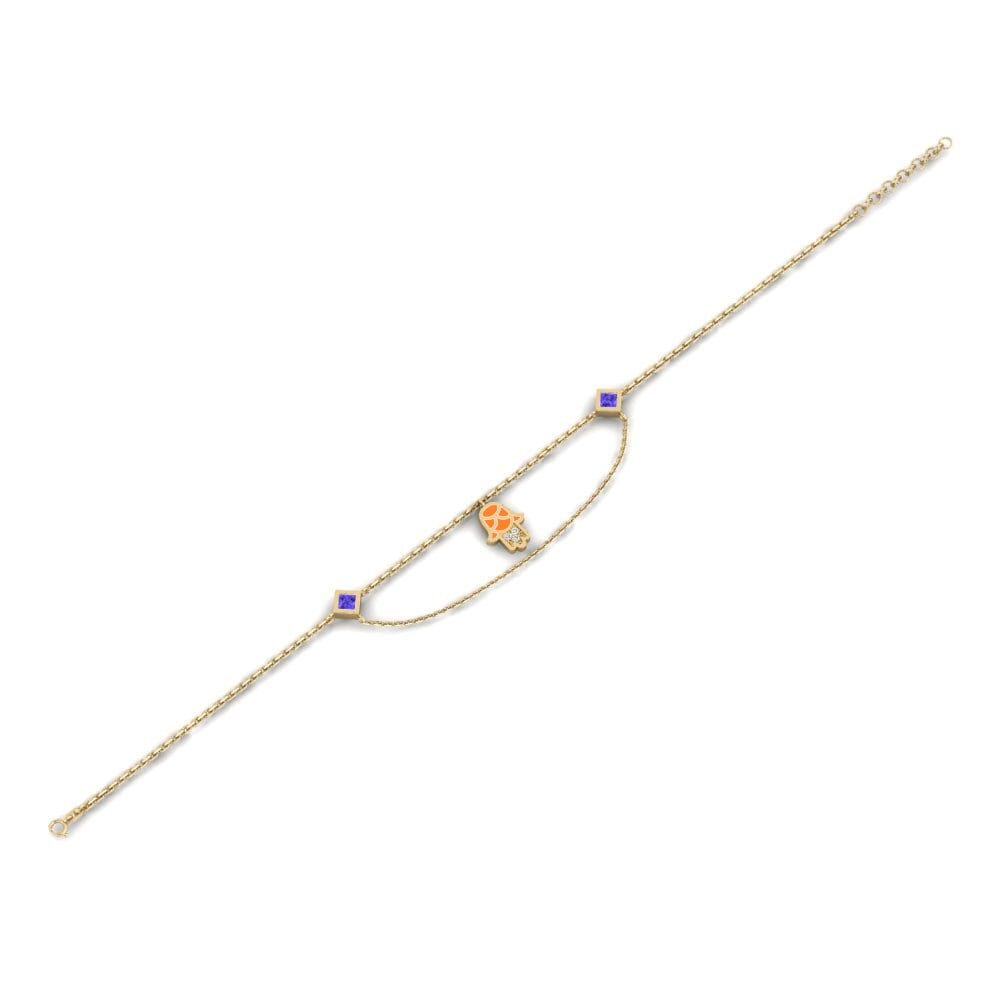 14k Oro Amarillo Tanzanita Pulsera de Mujer Raksana