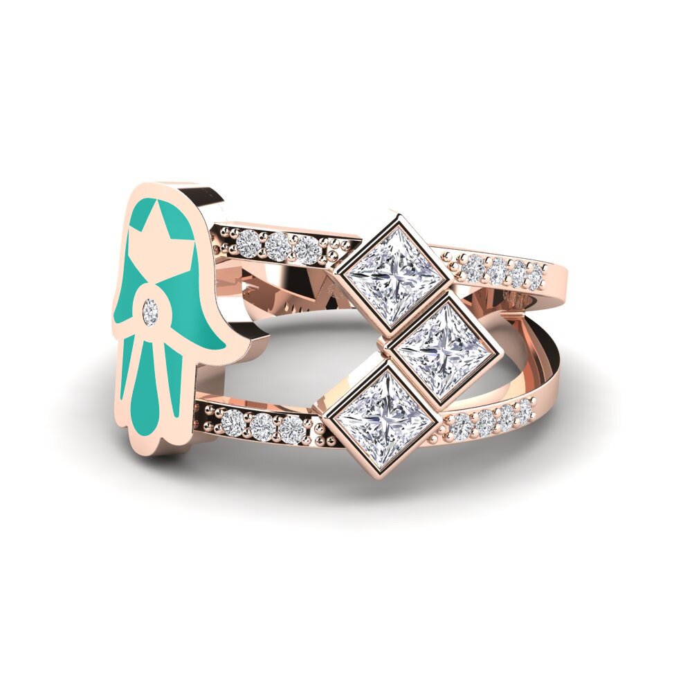 14k Oro Rosa Anillo Sintag