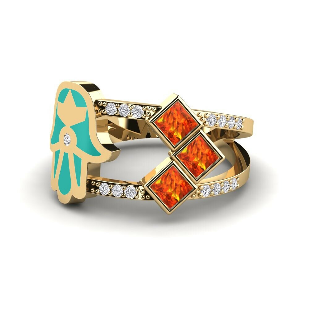 Saphir orange Bague Sintag