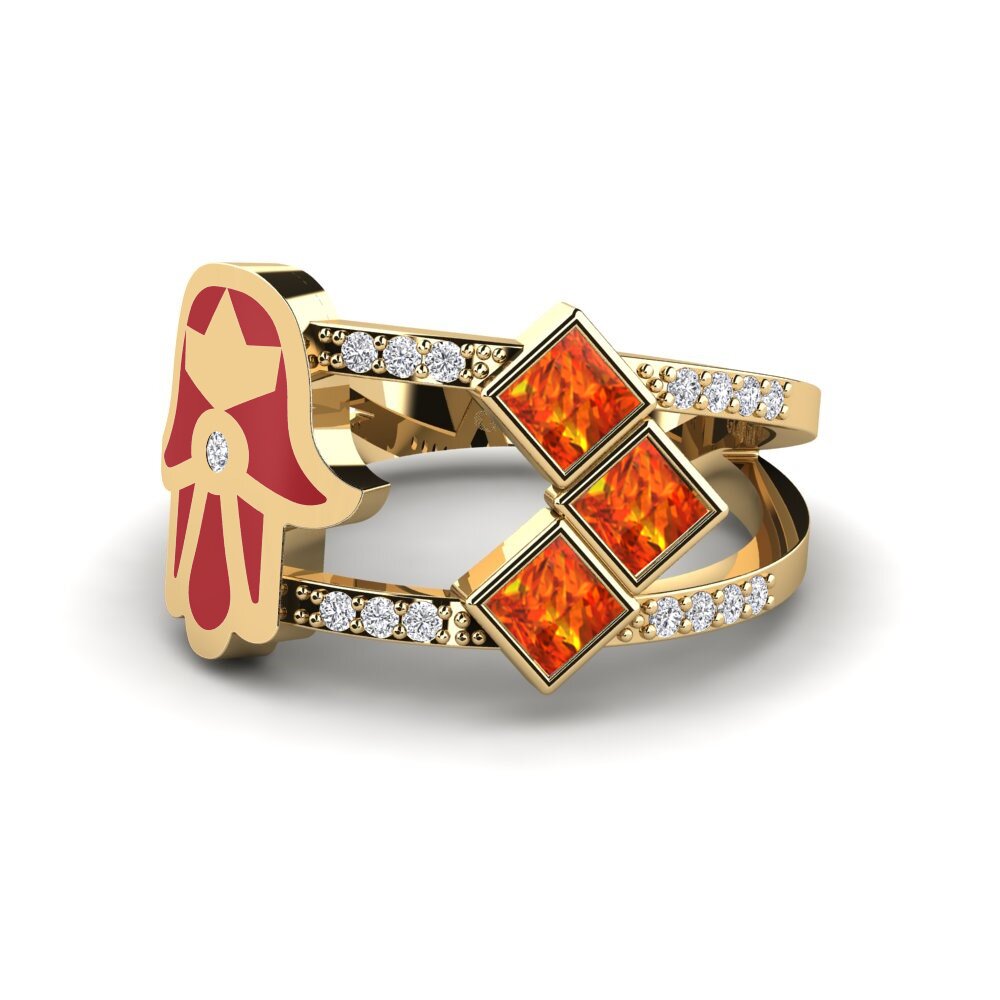 Orangefarbener Saphir Ring Sintag