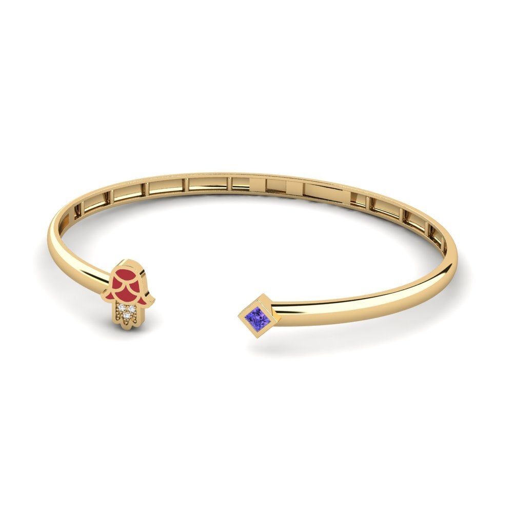 14k Oro Amarillo Tanzanita Pulsera de Mujer Suojella