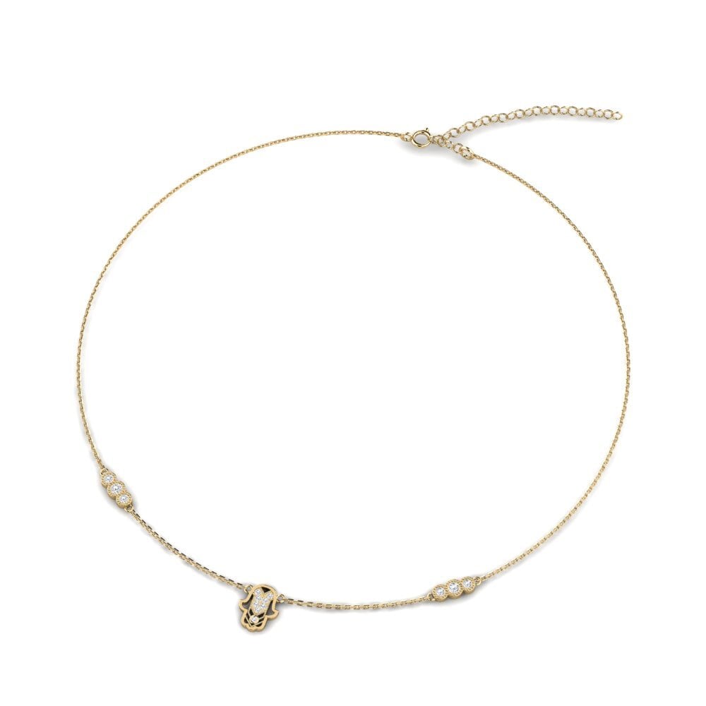 14k Oro Amarillo Collar Gargantilla de Mujer Tenista