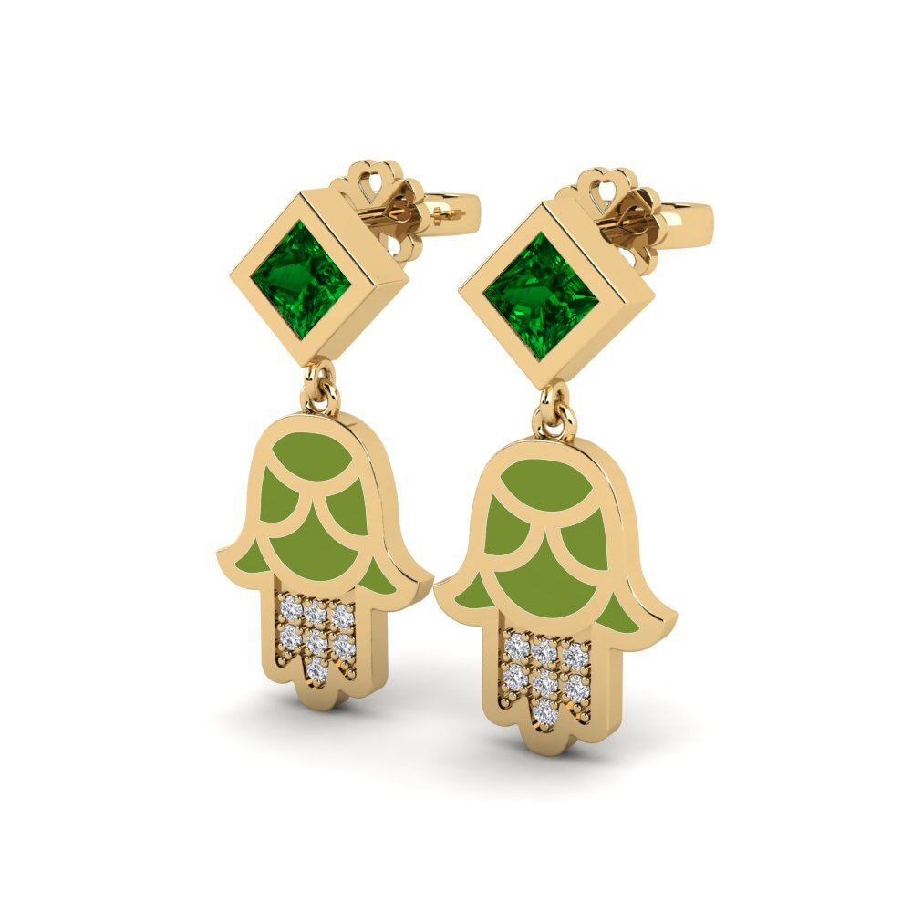 Zircone Vert Boucle d'oreille femme Toukchet
