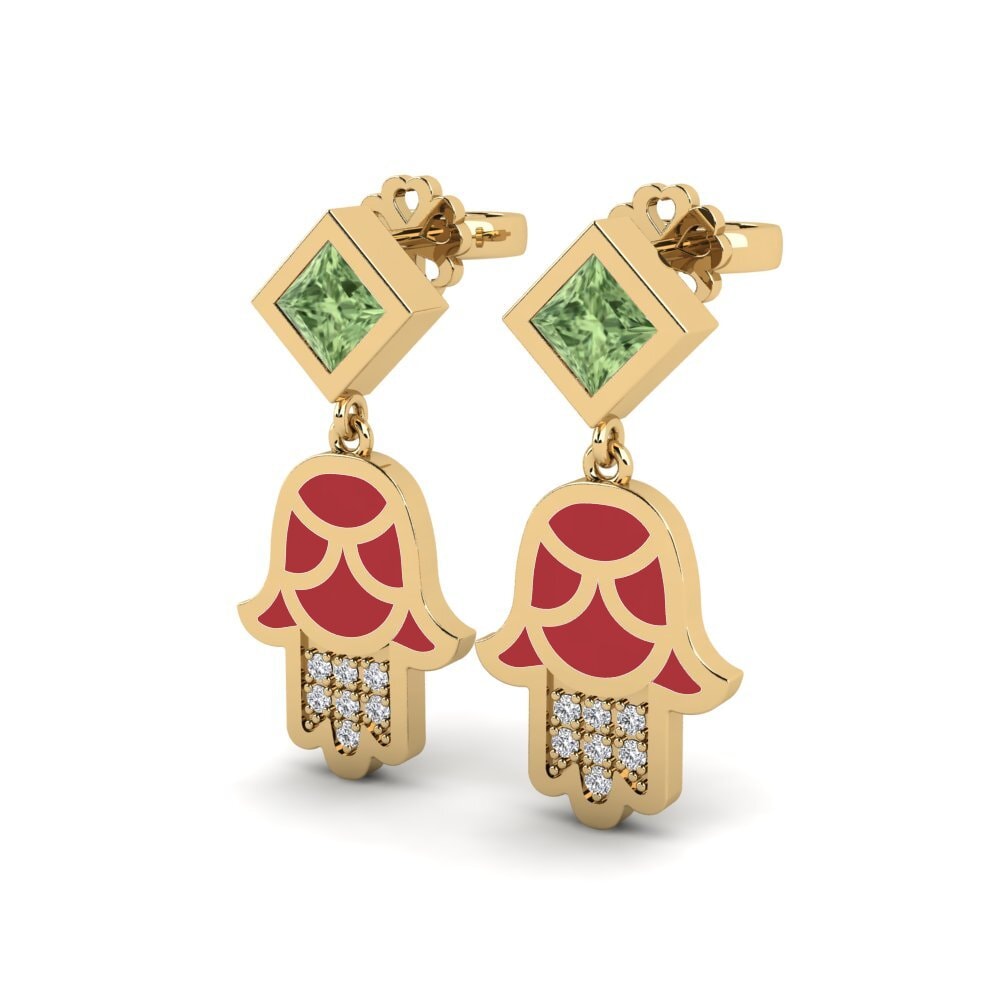Green Sapphire Women's Earring Toukchet