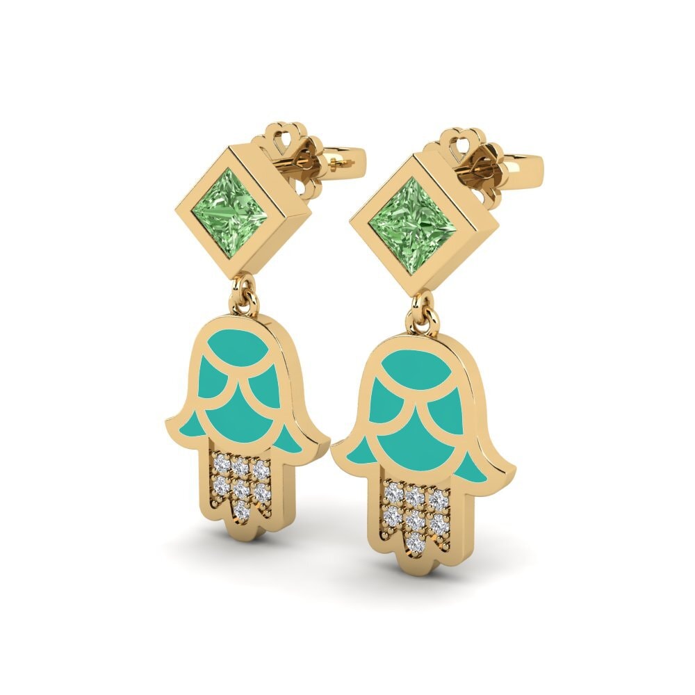 Diamante Verde Pendiente de mujer Toukchet