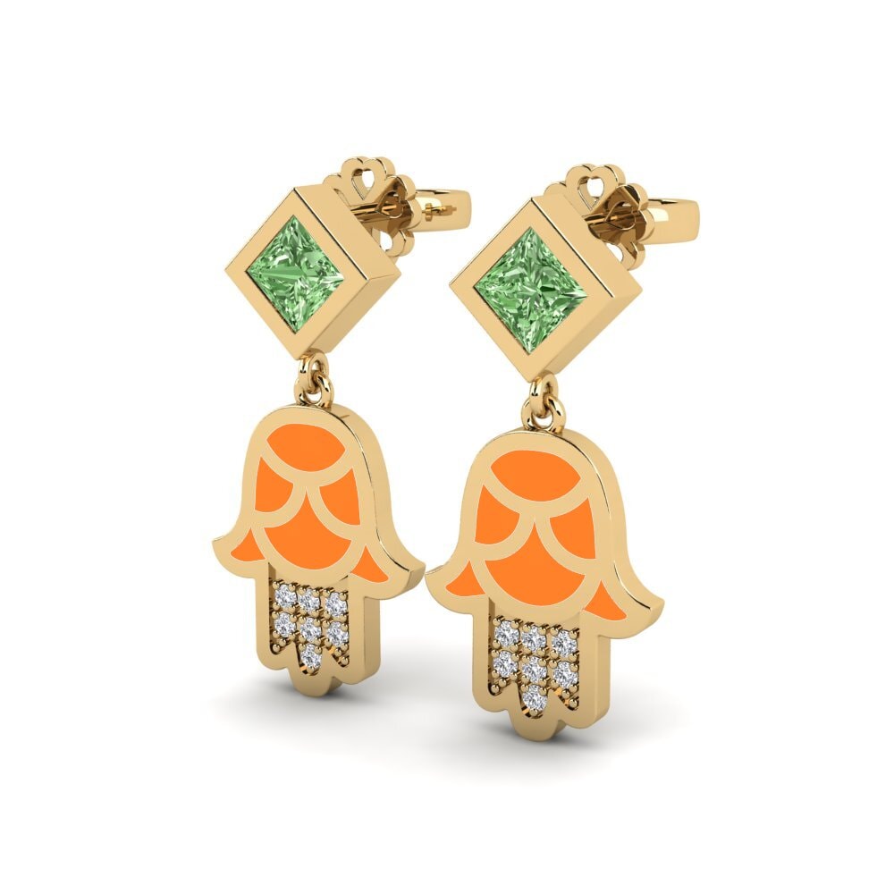 Diamante Verde Orecchino da donna Toukchet