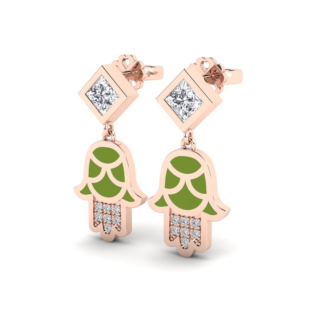 18k Oro Rosa Pendiente de mujer Toukchet
