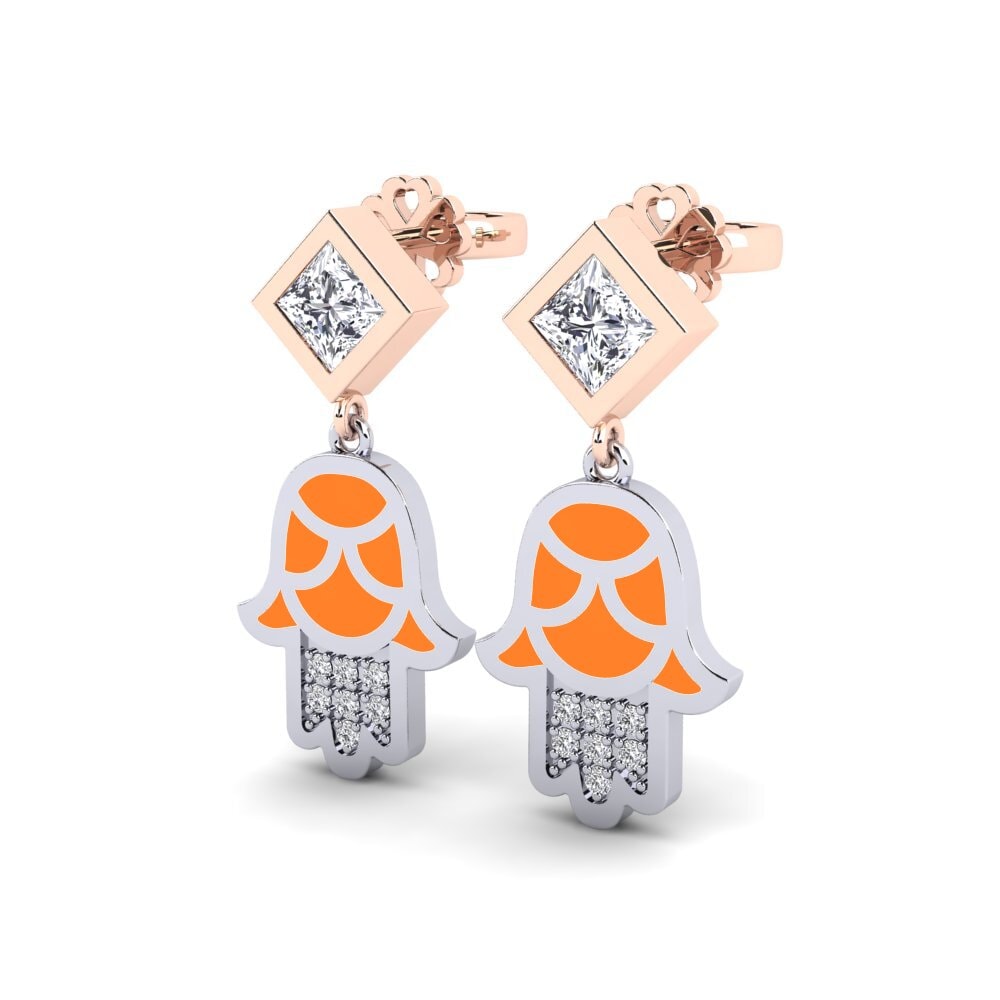 14ct White / Rose Gold Women's Earring Toukchet