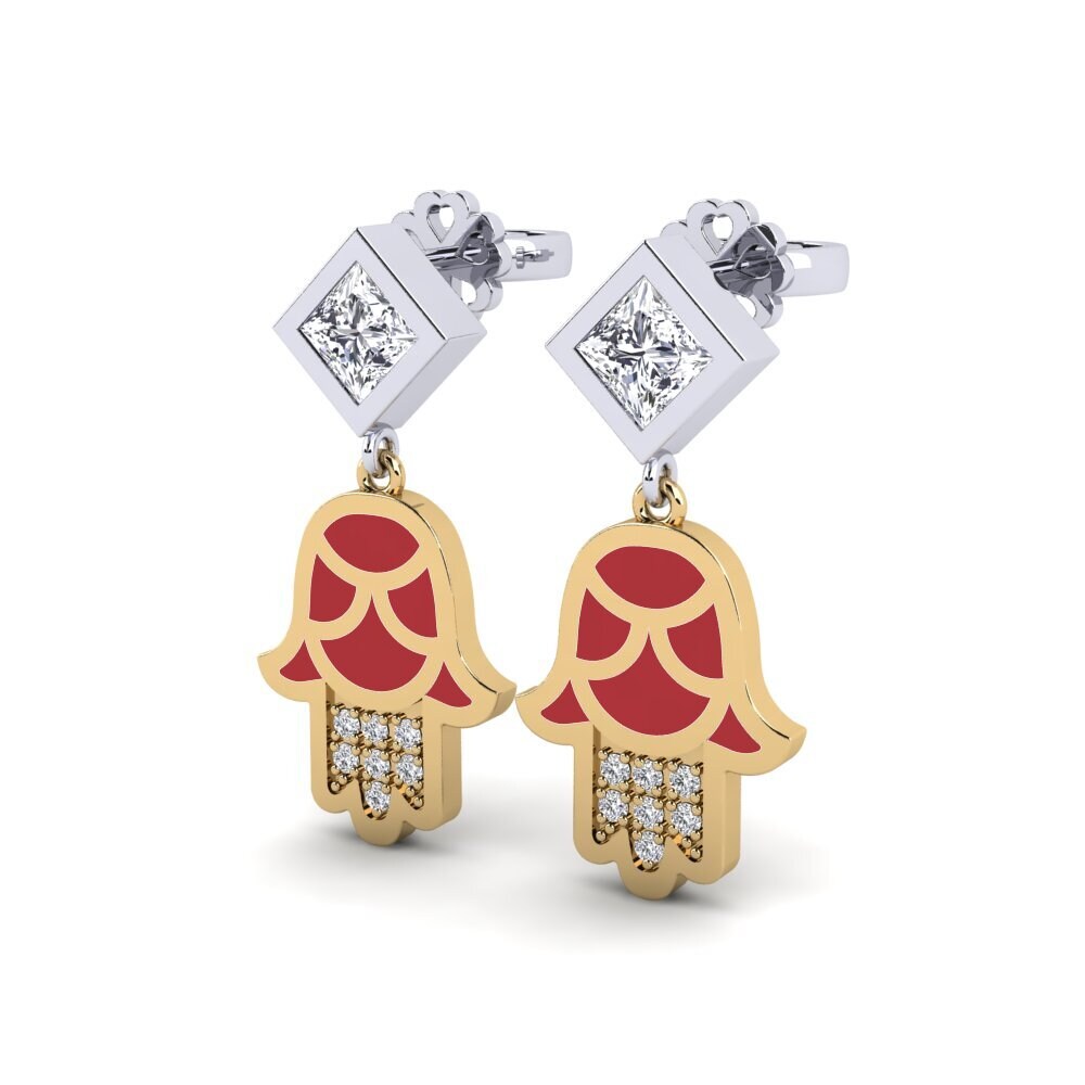 18ct Yellow & White Gold Women's Earring Toukchet
