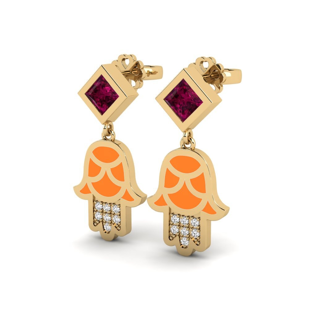 Rhodolite Garnet Women's Earring Toukchet
