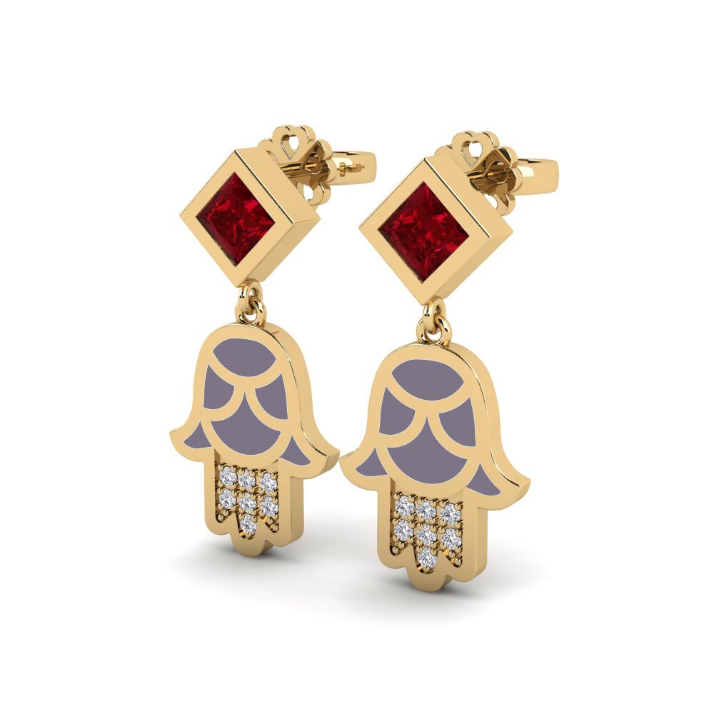 Red Zirconia Women's Earring Toukchet
