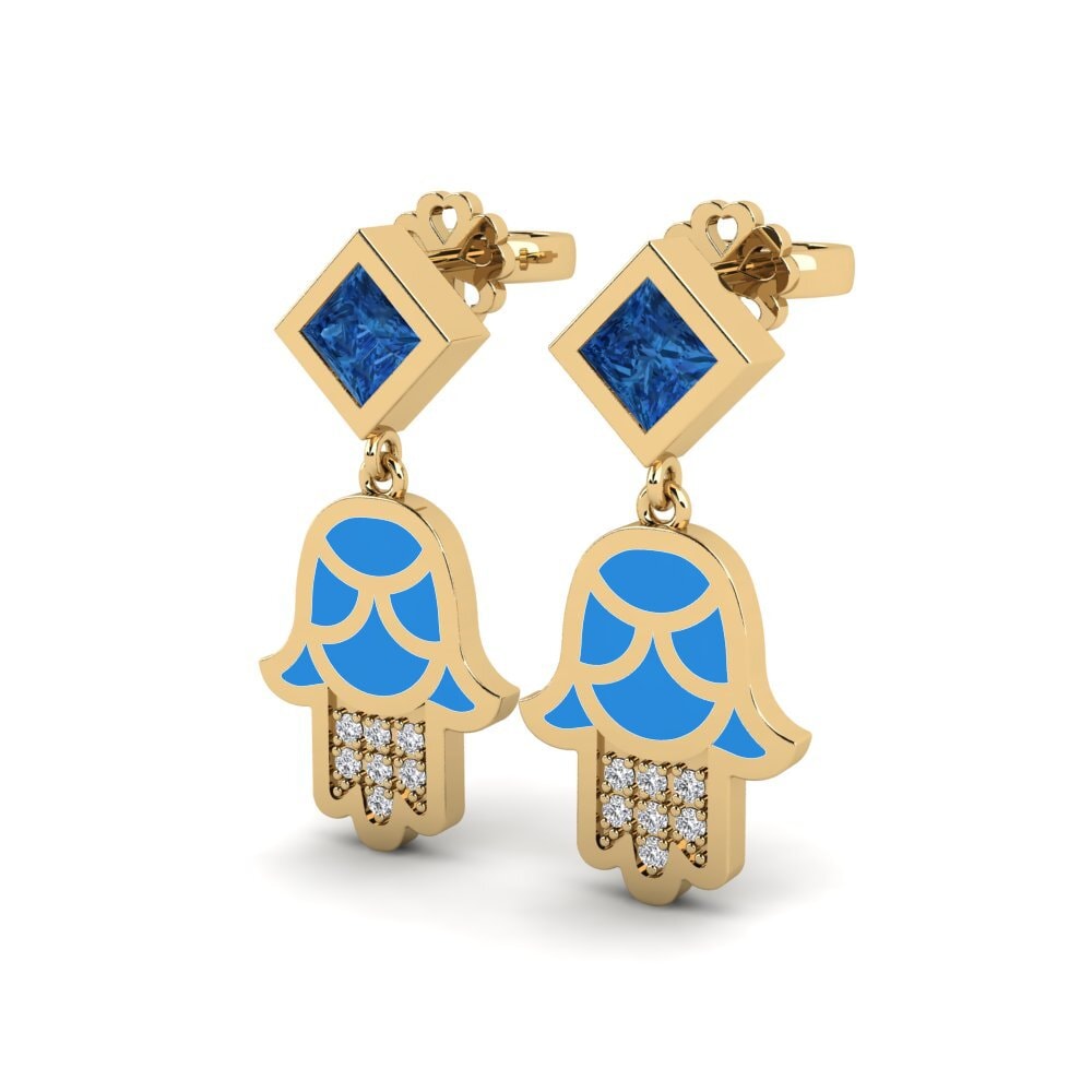 Dark Blue Zirconia Women's Earring Toukchet