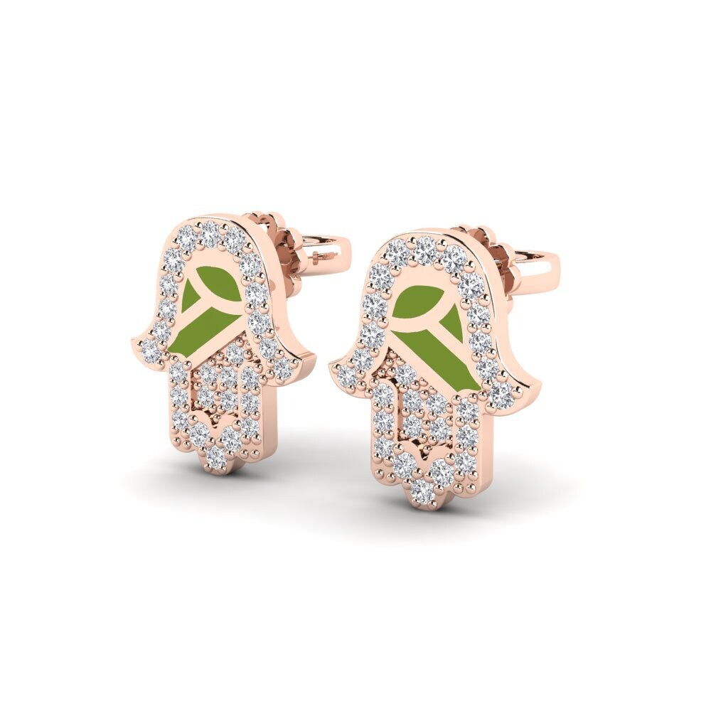 18k Oro Rosa Pendiente de mujer Vaichai